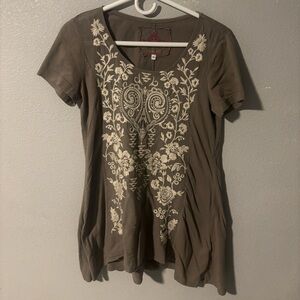 Johnny Was Size Small Embroidered Short Sleeve Blouse Size S